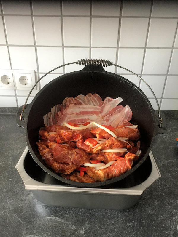 Schichtfleisch aus dem Dutch Oven